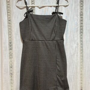 Black and White Checkered Mini Dress
